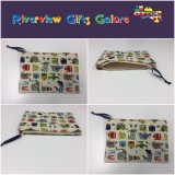 Zip Clutch / Purse / Bag / Pouch - Dinosaur Cream Zip Clutch / Purse / Bag / Pouch - Dinosaur Cream